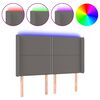 vidaXL LED h&ouml;fu&eth;gafl Gr&aacute;tt 147x16x118/128 cm Le&eth;url&iacute;ki