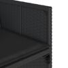 vidaXL 11 Parta Gar&eth;bor&eth;stofusett me&eth; Sessum Svart P&oacute;l&yacute;rattan