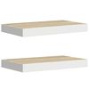 vidaXL Vegghengdar Hillur 2 stk. Eikarlitur & Hv&iacute;tur 40x23x3,8cm MDF