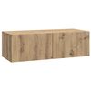vidaXL Veggfestur sj&oacute;nvarpssk&aacute;pur Handverkseik 98 x 41 x 30 cm