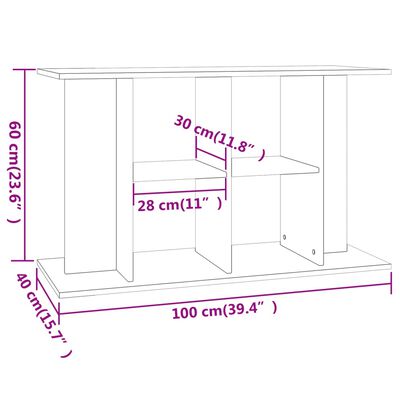 vidaXL Fiskabúrsstandur Svartur 100x40x60 cm Samsettur viður