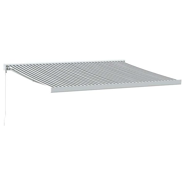 vidaXL &Uacute;tdraganlegt Skyggni Reykgr&aacute;tt og Hv&iacute;tt 4x3 m Efni og &Aacute;l