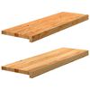 vidaXL Stiga&thorn;rep 2 stk Lj&oacute;sbr&uacute;nt 80x30x2 cm Solid Wood Eik