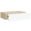 vidaXL Vegghengd sk&uacute;ffuhilla &uacute;r eik og hv&iacute;tu 40x23,5x10 cm MDF