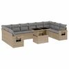 vidaXL 11 Hluta Gar&eth;s&oacute;fasett me&eth; Sessum Drapplita&eth; P&oacute;l&yacute;rattan