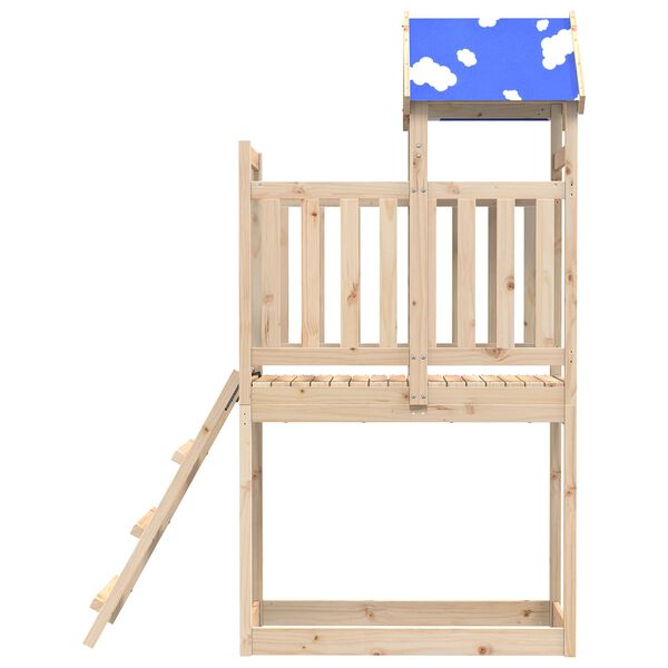 vidaXL Leikjaturn Br&uacute;nn 52,5 x 110,5 x 215 cm Solid furuhikk