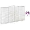 vidaXL Bogadreginn Grj&oacute;tkassi 9 stk. 400x50x220/240 cm Sinkh&uacute;&eth;a&eth; J&aacute;rn