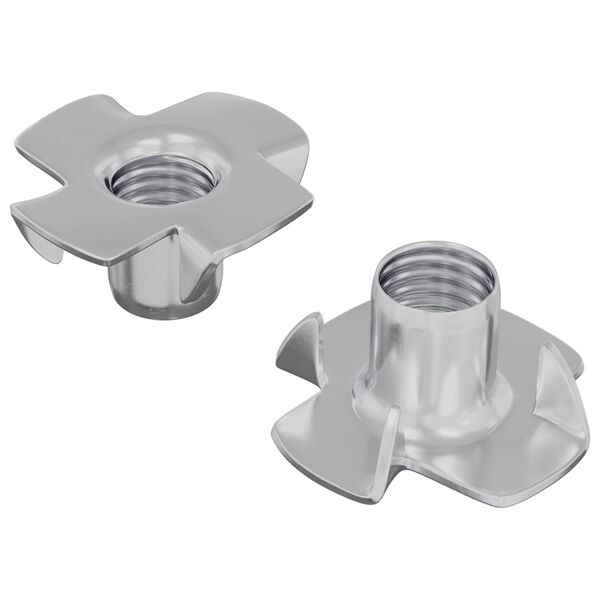 vidaXL Pronged T-nut 2 pcs Silfur M6 mm St&aacute;l