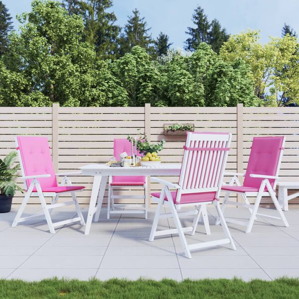 vidaXL Sessur fyrir St&oacute;la me&eth; H&aacute;u Baki 4 stk. Bleikt Tau&aacute;kl&aelig;&eth;i