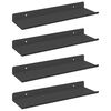 vidaXL Flj&oacute;tandi skrifbor&eth; Vegghengt 4 pcs Svart 30 x 9 x 2,5 cm St&aacute;l