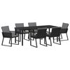 vidaXL Gar&eth;ur bor&eth;sett 7 pcs Svartur Dufth&uacute;&eth;a&eth; st&aacute;l