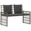 vidaXL &Uacute;tibekkur Gr&aacute;r og d&ouml;kkgr&aacute;r 116 x 55 x 82 cm St&aacute;l og p&oacute;l&yacute;rattan