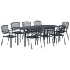vidaXL Gar&eth;ur bor&eth;sett 9 pcs Antras&iacute;t St&aacute;l