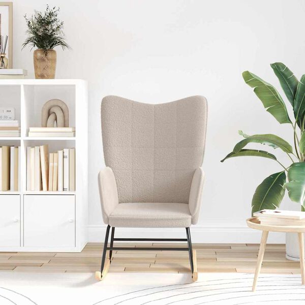 vidaXL Hægtistóll Ljósgrár Sherpa efni