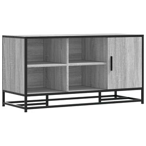 vidaXL skóbekkur Grár Sonoma 100x40x53,5 cm Hannaður viður og málmur
