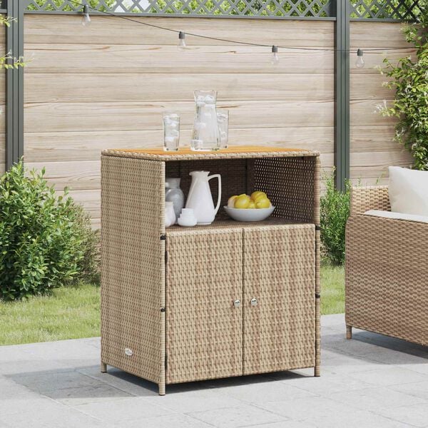 vidaXL Cabinet Drapplita&eth;ur 70 x 50 x 87 cm P&oacute;l&yacute;ester og Roly Rattan