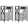 vidaXL Noat&ouml;flu sk&aacute;pur me&eth; sk&uacute;ffu 2 pcs Gr&aacute;r Sonoma 40 x 31 x 60 cm