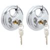 vidaXL Diskul&aacute;sar me&eth; lykklum 2 pcs Silfur 9 x 2.8 x 9 cm