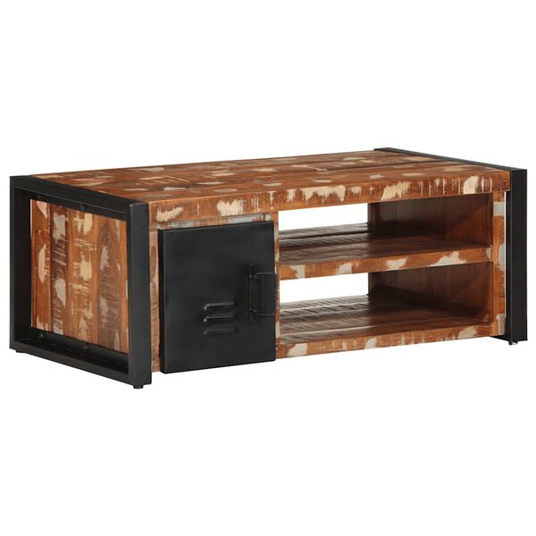 vidaXL kaffiborð marglit 90x50x36 cm Solid Wood Endurunnið