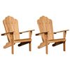 vidaXL Adirondack st&oacute;ll 2 pcs Br&uacute;nn 78 x 77 x 95 cm Solid teak vi&eth;ur
