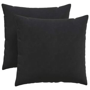 vidaXL S&oacute;fap&uacute;&eth;ar 2 pcs Svartur 45 x 45 cm Korduroy efni