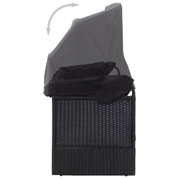 vidaXL &Uacute;tis&oacute;fi me&eth; Skj&oacute;l&thorn;aki P&oacute;l&yacute;rattan Svartur