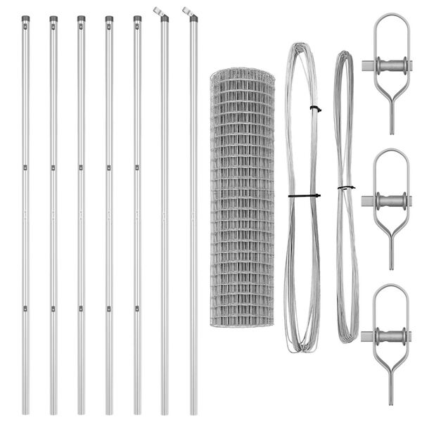 vidaXL Gir&eth;ing me&eth; p&oacute;st Silfur 1,2 x 25 m St&aacute;l og PVC