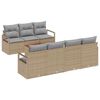 vidaXL Gar&eth;s&oacute;fa sett me&eth; p&uacute;&eth;i 8 pcs Drapplita&eth;ur p&oacute;l&yacute;rattan