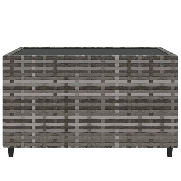 vidaXL Ferningslaga Borð fyrir Garðinn Grátt 50x50x30 cm Pólýrattan