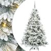 vidaXL Gervi j&oacute;latr&eacute; me&eth; 300 LED me&eth; standi Hv&iacute;tt 180 cm PE og PVC