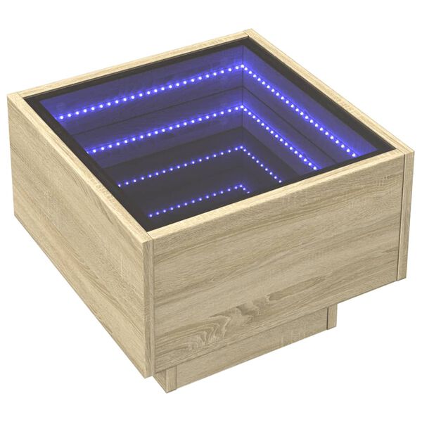 vidaXL Hli&eth;arbor&eth; me&eth; LED 40x40x30 cm Sonoma Eik Samsettur Vi&eth;ur