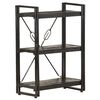 vidaXL Sk&aacute;pur 3 Hillur Svartur 60x30x80 cm Gegnheill Mang&oacute;vi&eth;ur