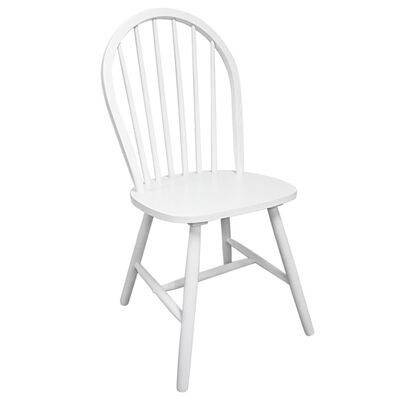 242026 vidaXL Dining Chairs 2 pcs White Solid Rubber Wood