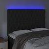 vidaXL LED höfuðgafl Svart 144x7x118/128 cm Flauel
