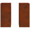 vidaXL Bl&oacute;mastandur 2 pcs Rusty 24 x 24 x 55 cm Ve&eth;ra&eth; st&aacute;l