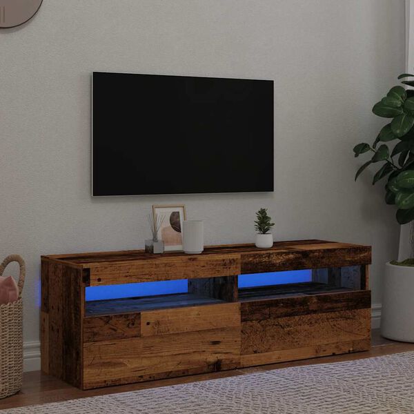vidaXL sj&oacute;nvarpssk&aacute;pur me&eth; LED lj&oacute;sum 120x35x40 cm Engineered Wood