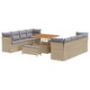 vidaXL Gar&eth;s&oacute;fa sett 11 pcs Drapplita&eth;ur p&oacute;l&yacute;rattan