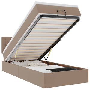 vidaXL Ottoman R&uacute;m me&eth; D&yacute;nu Kaffibr&uacute;nn 90x200cm Gervile&eth;ur