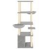 vidaXL Kattatré með Sísalklórustaurum Ljósgrátt 147 cm