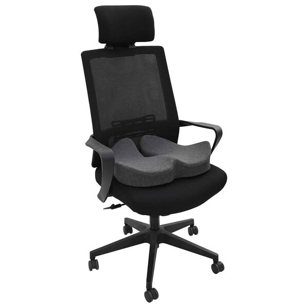 vidaXL Sessur Einfarbigur D&ouml;kk gr&aacute; 50 x 43 x 10 cm Minnisskum