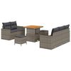 vidaXL Gar&eth;s&oacute;fa sett me&eth; p&uacute;&eth;i 8 pcs Gr&aacute;r p&oacute;l&yacute;rattan