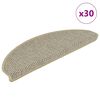 vidaXL Stigamottur Sj&aacute;lfl&iacute;mandi Sisal-Look 30 stk 65x21x4 cm Lj&oacute;sgr&aelig;n