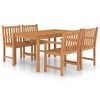 vidaXL 5 hluta Gar&eth;bor&eth;stofusett 150x90 cm &uacute;r gegnheilu teakvi&eth;i