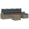 vidaXL Gar&eth;s&oacute;fa sett me&eth; p&uacute;&eth;i me&eth; geymslu 6 pcs Gr&aacute;r p&oacute;l&yacute;rattan