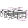 vidaXL 9 Stk. Gar&eth;h&uacute;sgagnasett me&eth; P&uacute;&eth;um P&oacute;l&yacute;rattan Svart