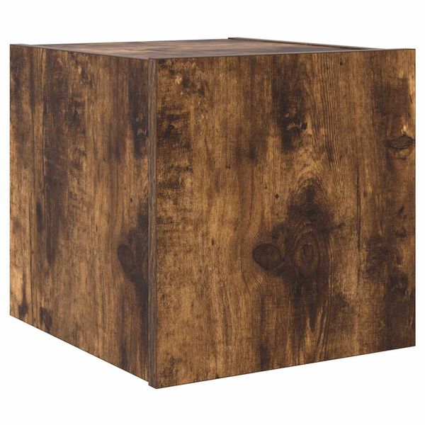 vidaXL Veggsj&oacute;nvarpssk&aacute;pur me&eth; LED lj&oacute;sum Reyklitu&eth; eik 30,5x35x30 cm