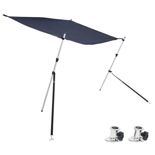 vidaXL T-laga Skyggnisframlengingarsett Blátt 170x170x(113-182,5) cm