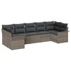 vidaXL Gar&eth;s&oacute;fa sett me&eth; p&uacute;&eth;i 7 pcs Gr&aacute;r p&oacute;l&yacute;rattan
