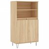 vidaXL H&aacute;r Sk&aacute;pur Sonoma Eikarlitur 60x36x110 cm Samsettur Vi&eth;ur