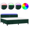 vidaXL H&oacute;lfa&eth; Springr&uacute;m me&eth; D&yacute;nu&LED D&ouml;kkgr&aelig;nt 200x200 cm Flauel